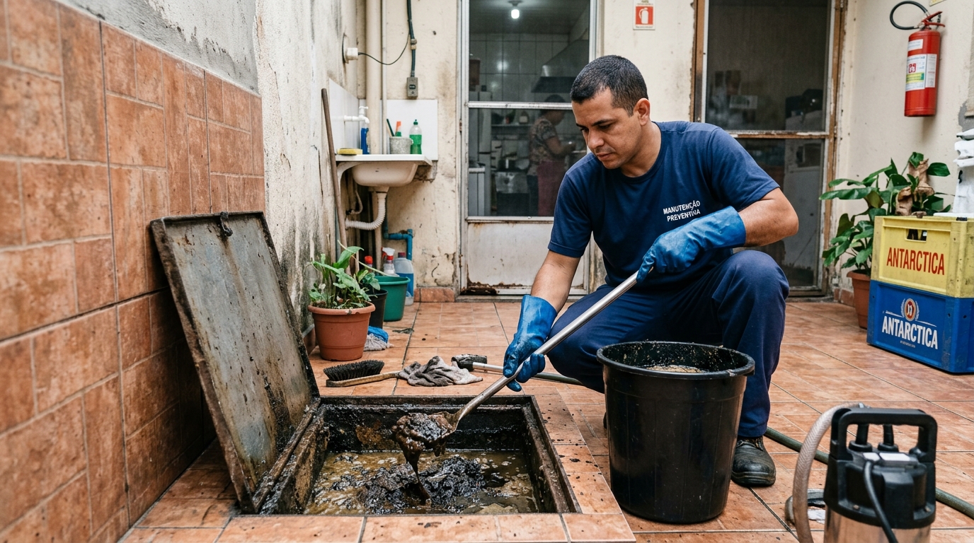 Limpeza de Caixa de Gordura em Ponta Grossa-PR
